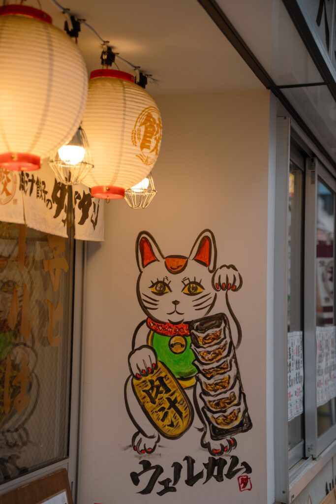 kat op muur japan